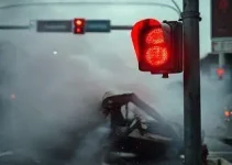 carro fura farol vermelho