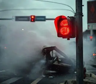 carro fura farol vermelho