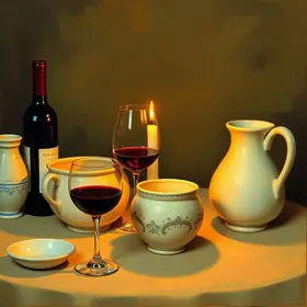 cerâmica e vinho